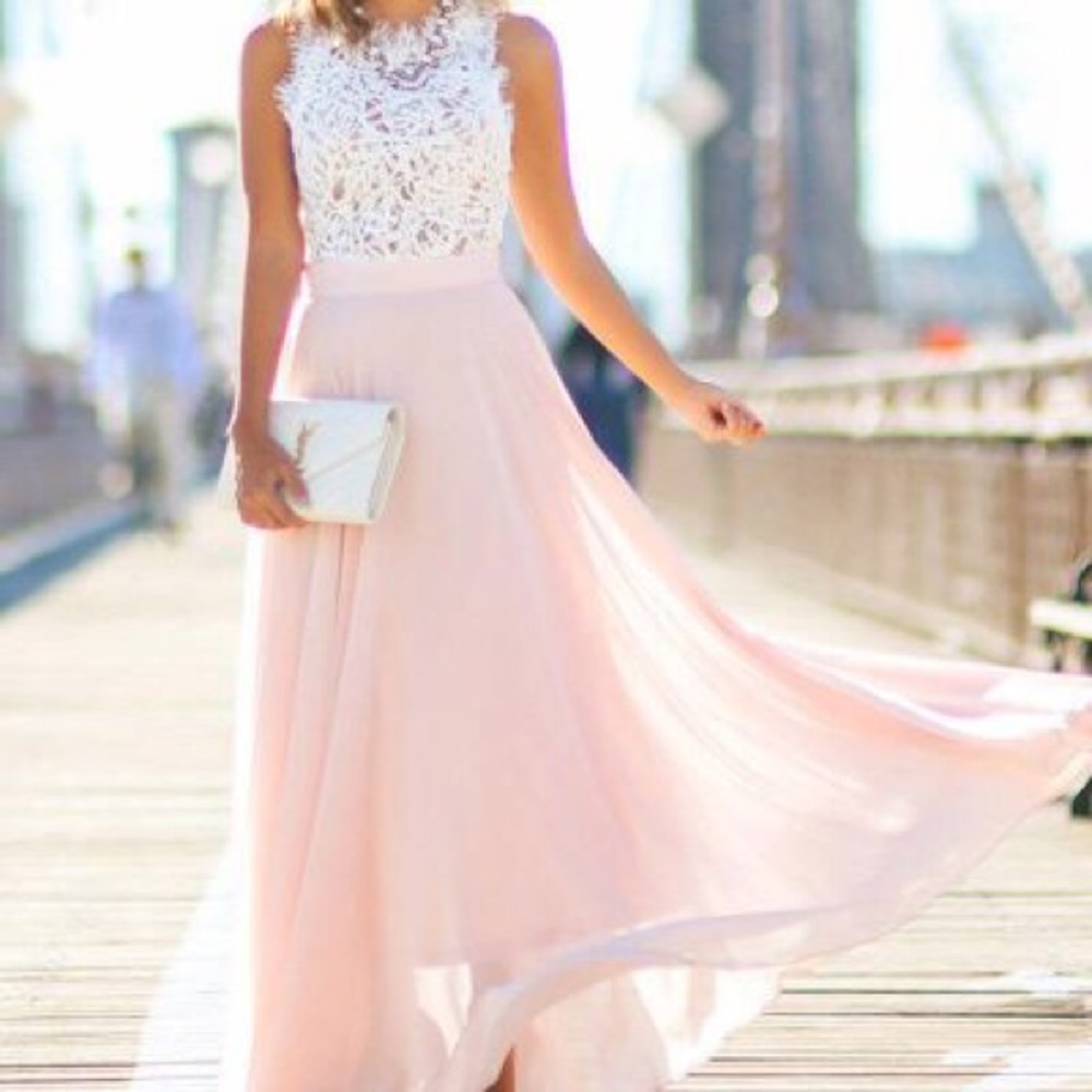 Blush & Ivory Milk & Choco Aria Summer Lace Dress